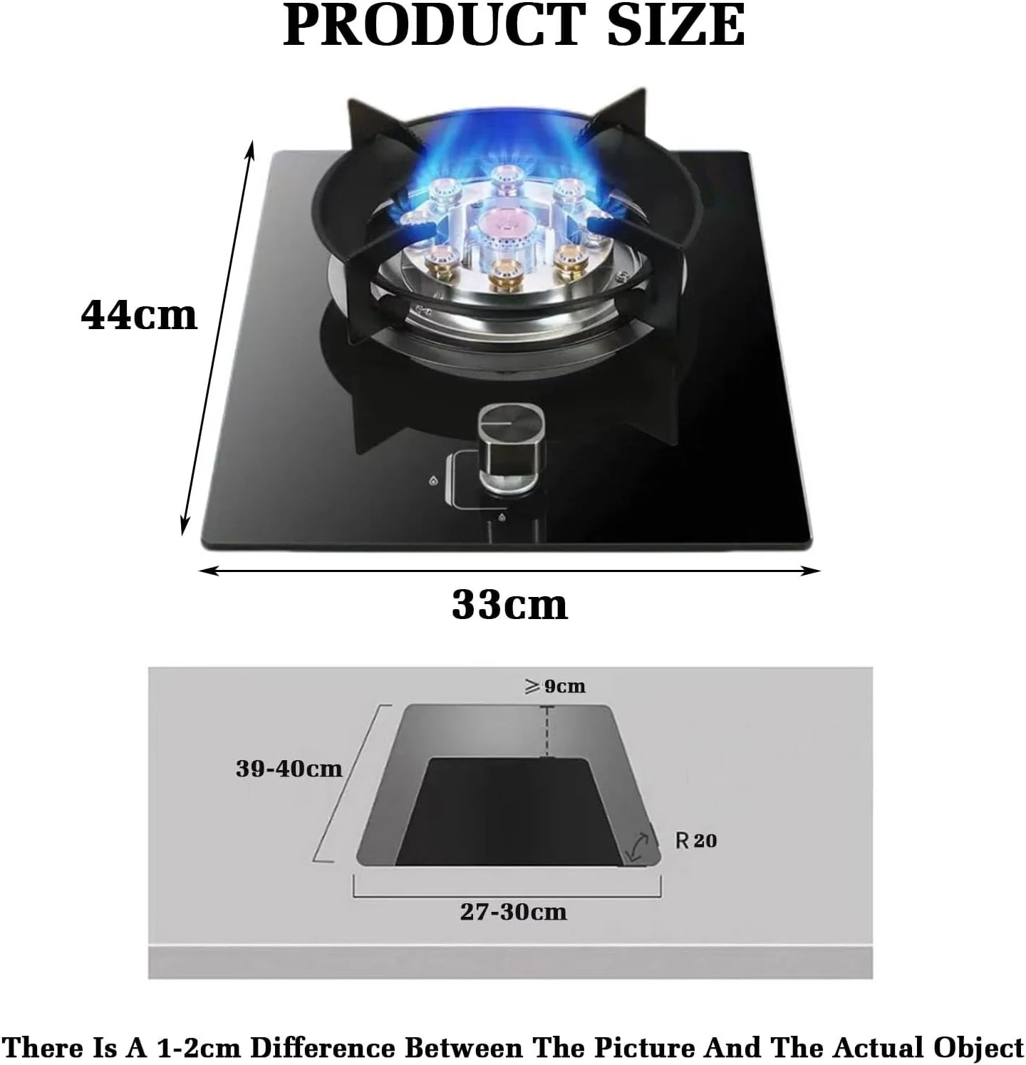 اجاق گاز تک شعله BXKCFYBSQ، اجاق گاز 5.2 کیلوواتی با شعله قوی نه محفظه ای، قابلیت تبدیل گاز/گاز مایع، با محافظت در برابر خاموش شدن شعله، برای آشپزخانه های خانگی (گاز طبیعی)