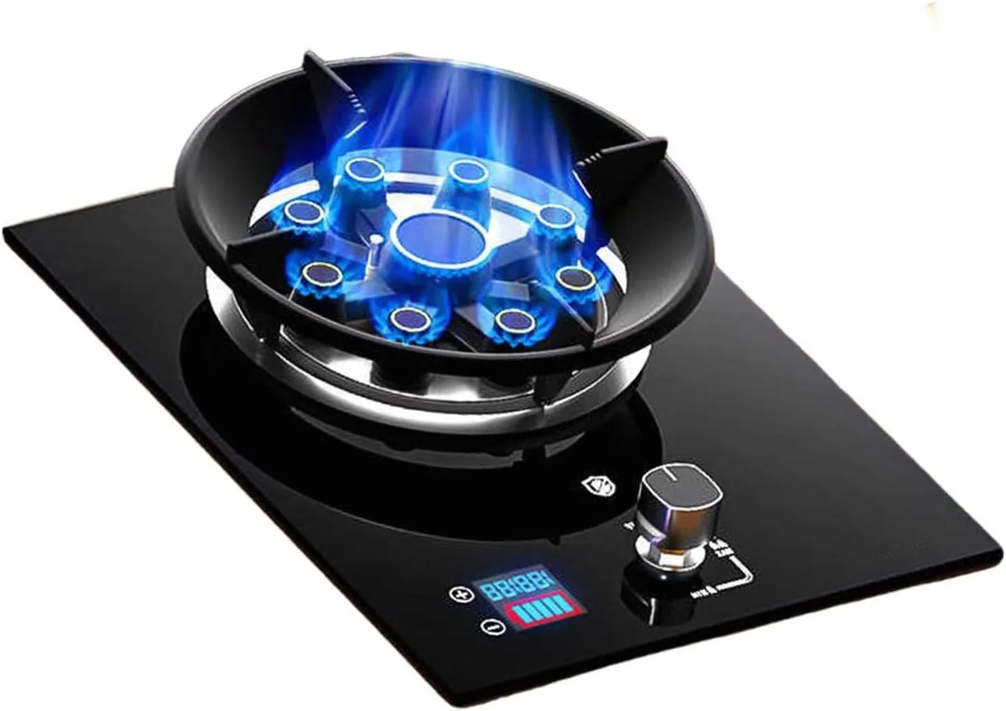 اجاق گاز تک شعله BXKCFYBSQ، اجاق گاز کمپینگ 5.2 کیلووات، اجاق گاز تبدیل گاز/گاز مایع، با دستگاه محافظت در برابر خاموش شدن تصادفی شعله، برای آشپزخانه منزل (گاز مایع)