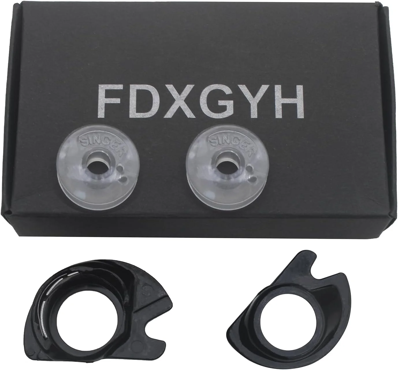 FDXGYH 2 عدد محفظه ماسوره پلاستیکی، محفظه ماسوره مشکی با بارگیری از بالا به همراه ماسوره های شفاف برای چرخ خیاطی های دارای ماسوره از بالا FDXGYH 2 عدد محفظه ماسوره پلاستیکی، محفظه ماسوره مشکی با بارگیری از بالا به همراه ماسوره های شفاف برای چرخ خیاطی های دارای ماسوره از بالا