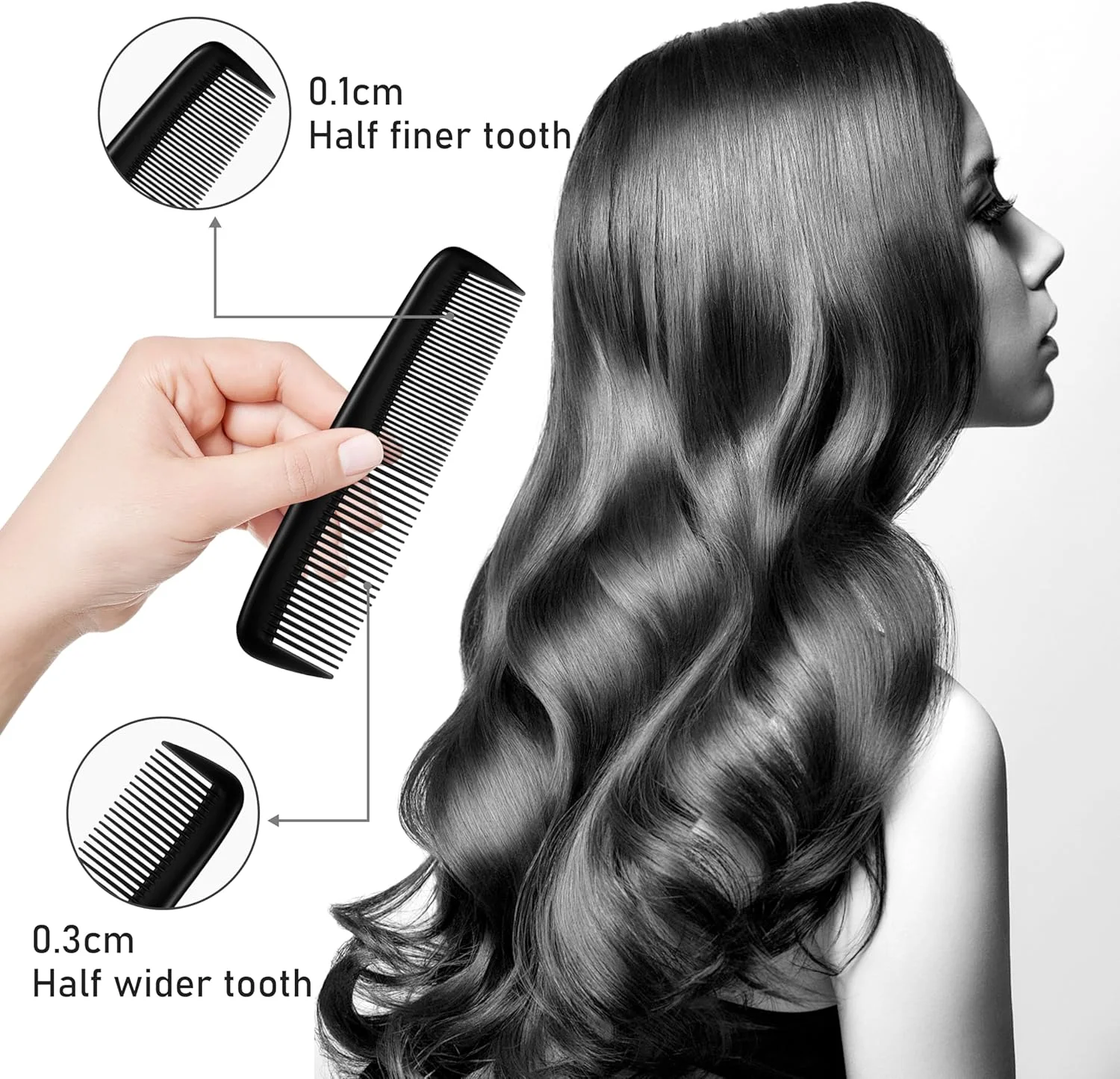 ست 5 عددی شانه های چند منظوره برای زنان و مردان، شانه دندانه پهن باز کننده گره، دم موشی، مراقبت از مو، ضد شوره، شانه دندانه ریز، شانه حالت دهنده برای انواع مو.