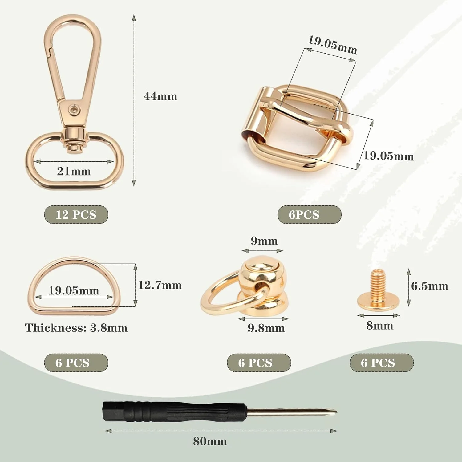 FENGJINGJIACHENG 30 Pcs Bag Making Hardware Kit, Sliding Buckles, Slide Buckle, Metal d Rings Studs Rivets Replacement, Swivel Snap Hooks Carabiner Keychain for DIY Backpack Handbag Strap Dog Collars FENGJINGJIACHENG 30 Pcs Bag Making Hardware Kit, Sliding Buckles, Slide Buckle, Metal d Rings Studs Rivets Replacement, Swivel Snap Hooks Carabiner Keychain for DIY Backpack Handbag Strap Dog Collars