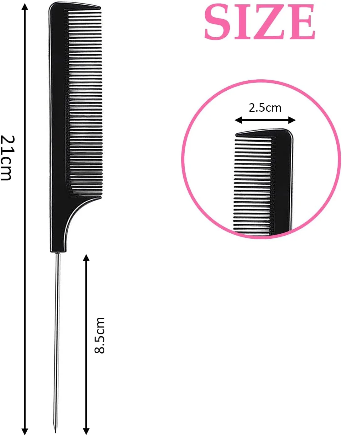 ست شانه مو 4 عددی، شامل شانه دم باریک ضد الکتریسیته ساکن، شانه دندانه ریز، شانه دم فلزی، شانه هایلایت، شانه تقسیم مو مقاوم در برابر حرارت، شانه پوش دهنده مو برای زنان و مردان