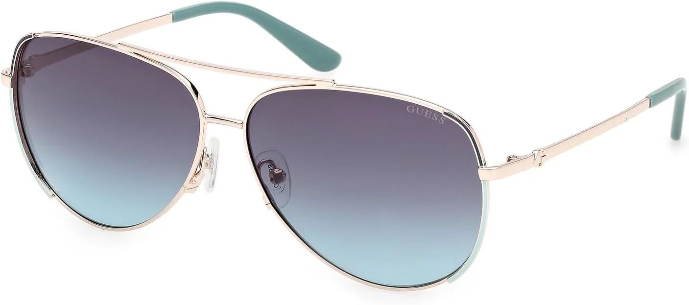 GUESS NORMAL PILOT FULL RIM WOMEN'S SUNGLASSES, Gold, 58