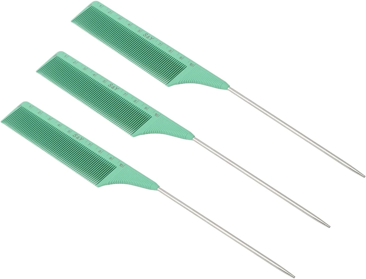 3PCS Tail Comb Set Parting Sectioning Portable Hair Styling Rat Tail Comb for Makeup