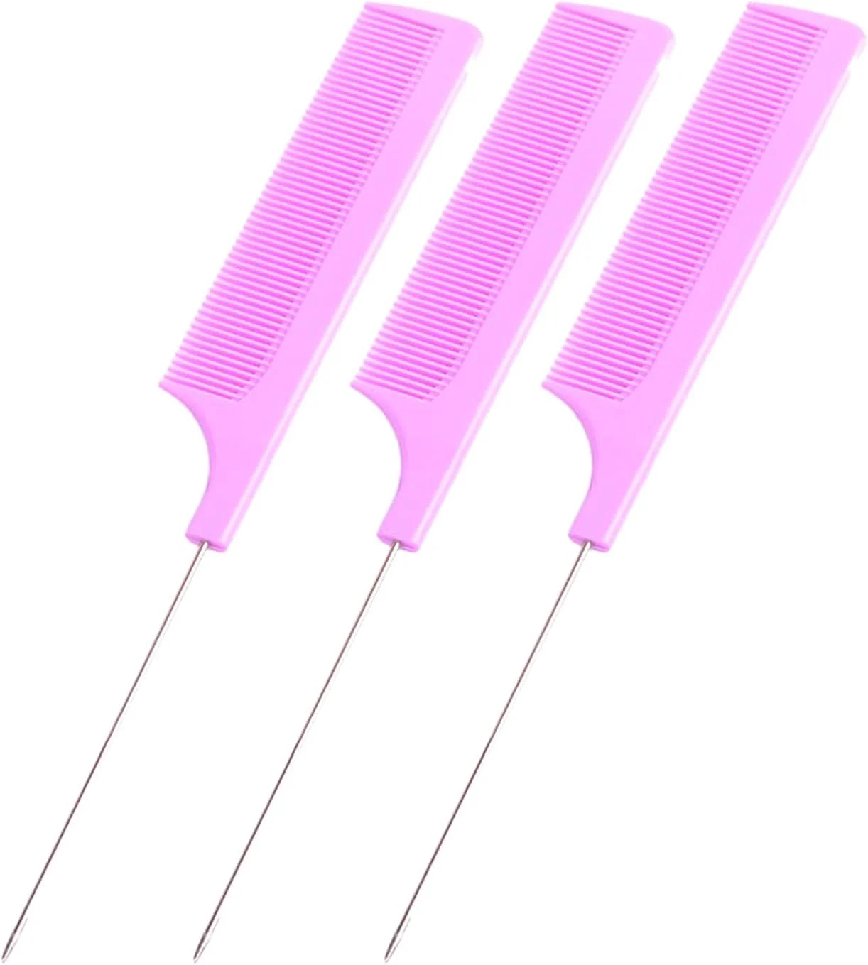 ست ۳ عددی شانه دم موشی، شانه های حالت دهنده آرایشگری برای زنان، شانه آرایشگری ضد الکتریسیته ساکن و مقاوم در برابر حرارت برای سالن های آرایش و منزل (B، مطابق تصویر)