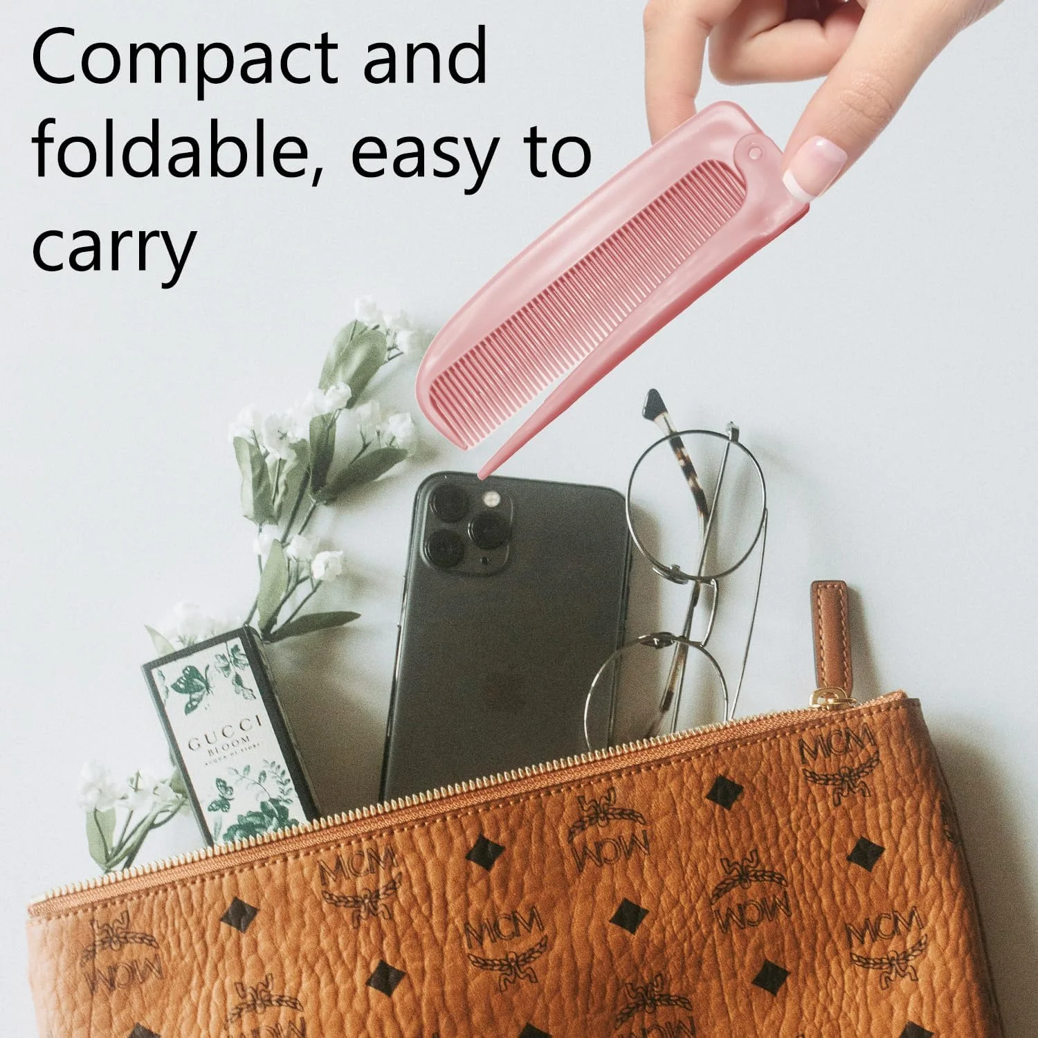 شانه های تقسیم مو، بسته 4 عددی، ابزارهای زیبایی حالت دهی مو، شانه های دم موشی، شانه تاشو مسافرتی، مناسب آرایشگران (سفید، صورتی، آبی روشن، سبز روشن)