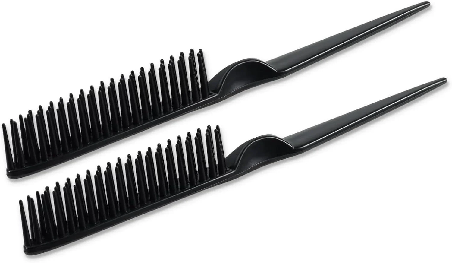 شانه مو سیمپور 3 ردیفه برای باز کردن گره موهای فر و طبیعی، برس حالت دهنده مو با موهای نایلونی، شانه پوش دهنده، شانه دم موشی برای زنان و مردان - مشکی