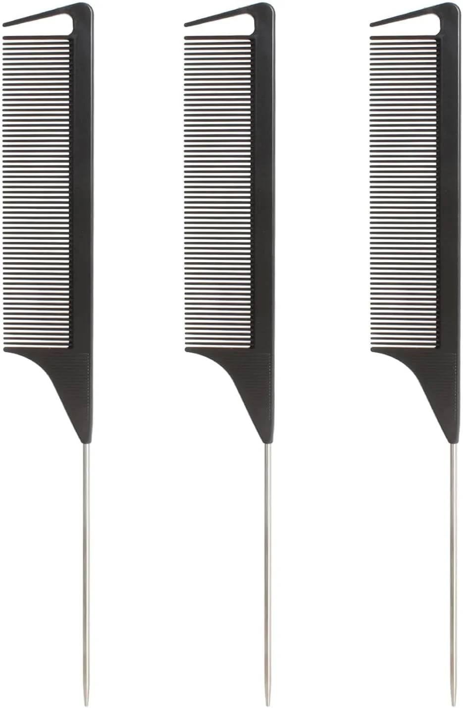 ست 3 عددی شانه حالت دهنده مو، شامل شانه دم باریک، شانه حالت دهی مو، شانه جدا کننده، شانه دم موشی برای باز کردن گره مو، شانه آرایشگری برای زنان، دختران، موهای فر، بافت و حالت دادن به مو