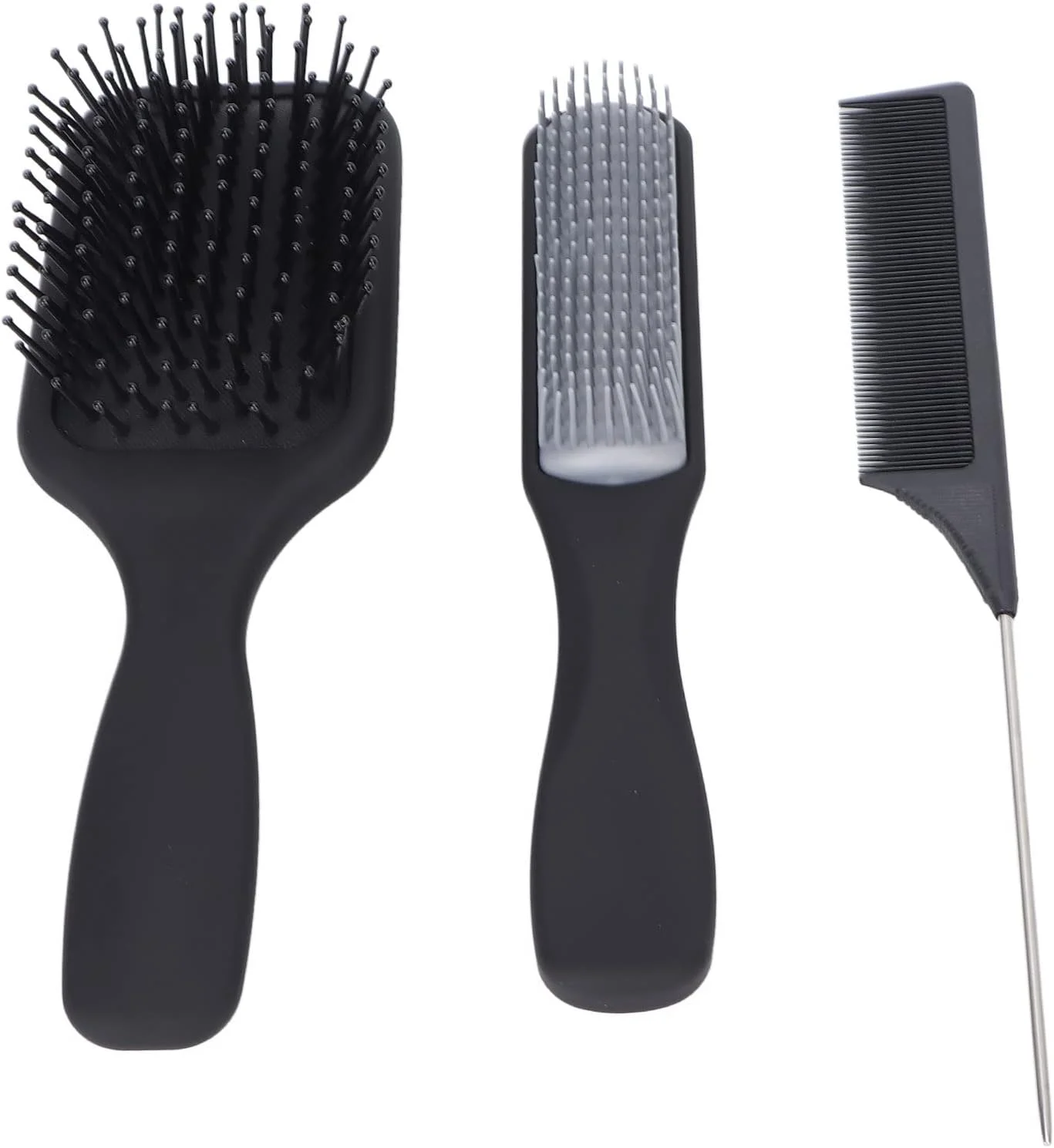 ست شانه مو شامل 3 عدد شانه دم موشی، شانه حالت دهنده مو، شانه نوک تیز، شانه نه ردیفه مو، شانه کیسه هوا (مدل 1)