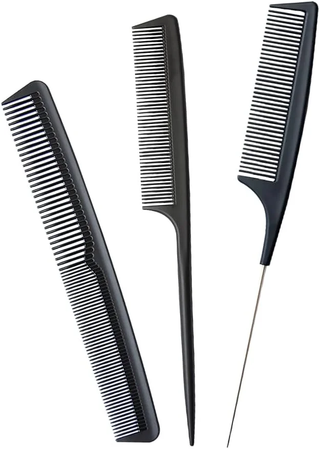 ست شانه دم موشی 3 عددی، شانه های دم سوزنی برای بافت مو، شانه های پوش دهنده مو برای حالت دادن به مو در سالن