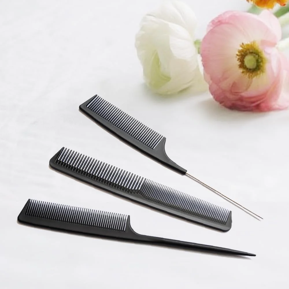ست شانه دم موشی 3 عددی، شانه های دم سوزنی برای بافت مو، شانه های پوش دهنده مو برای حالت دادن به مو در سالن - تصویر 3 ست شانه دم موشی 3 عددی، شانه های دم سوزنی برای بافت مو، شانه های پوش دهنده مو برای حالت دادن به مو در سالن - تصویر 3