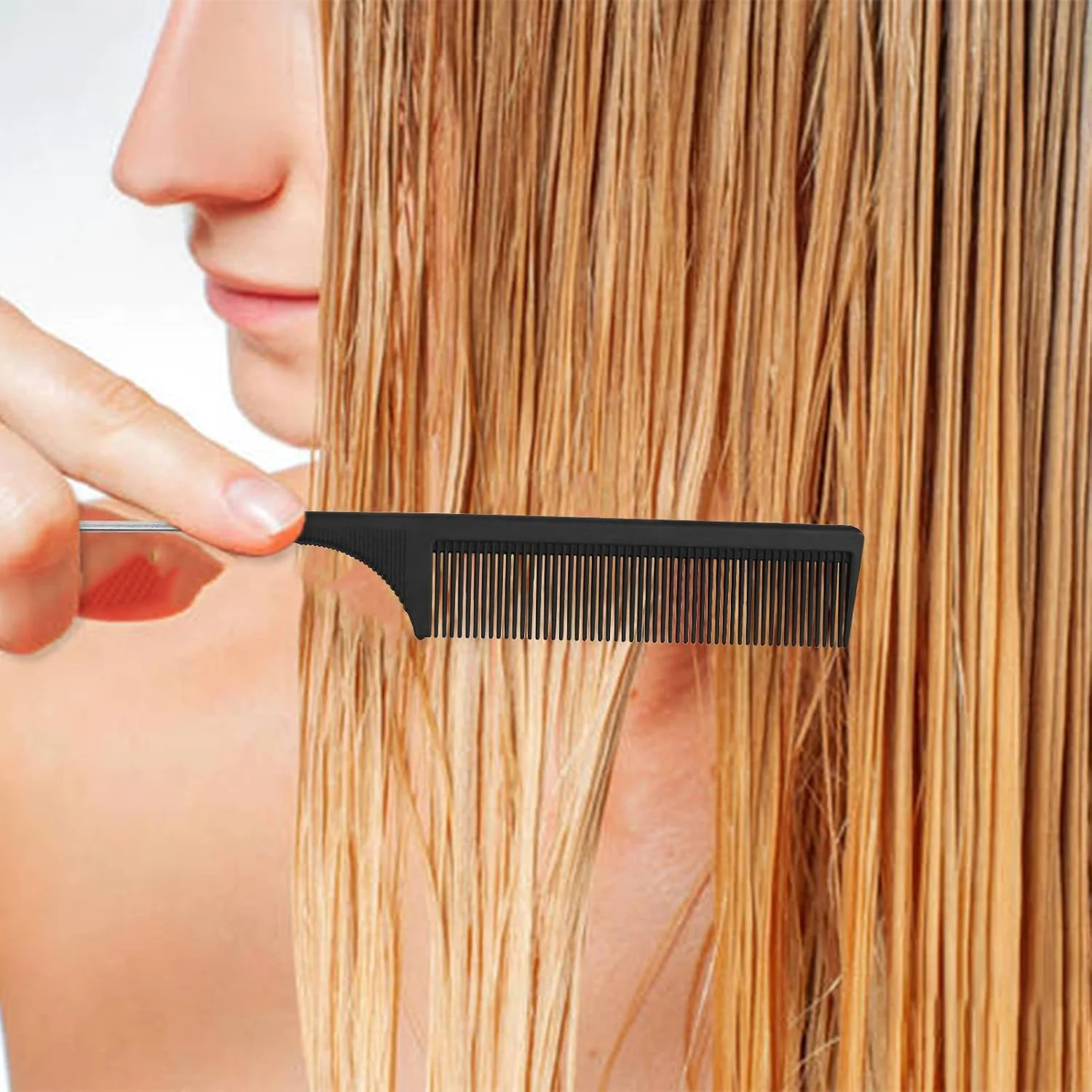 ست برس پوش دهنده مو 3 عددی، شامل برس لبه و شانه، برس موی زبر، شانه پوش دهنده، شانه های حالت دهنده، شانه دم موشی محکم برای موی زنان، نوزادان و کودکان (مشکی)