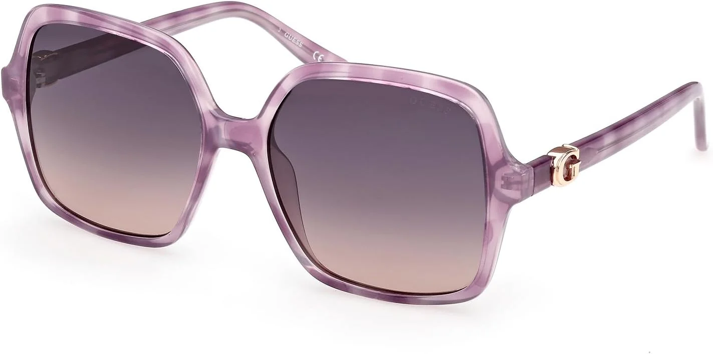 عینک آفتابی زنانه GUESS مدل NORMAL SQUARE با فریم کامل، بنفش، سایز 57