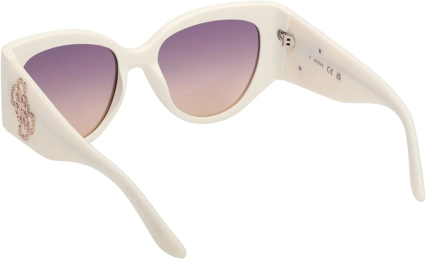 عینک آفتابی زنانه گس مدل NORMAL CAT با فریم کامل، سفید، سایز 54