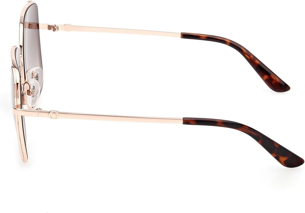 عینک آفتابی زنانه GUESS مدل NORMAL SQUARE با فریم کامل، طلایی، سایز 58