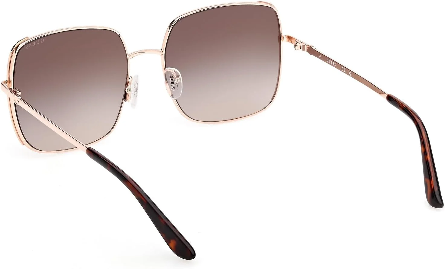 عینک آفتابی زنانه GUESS مدل NORMAL SQUARE با فریم کامل، طلایی، سایز 58