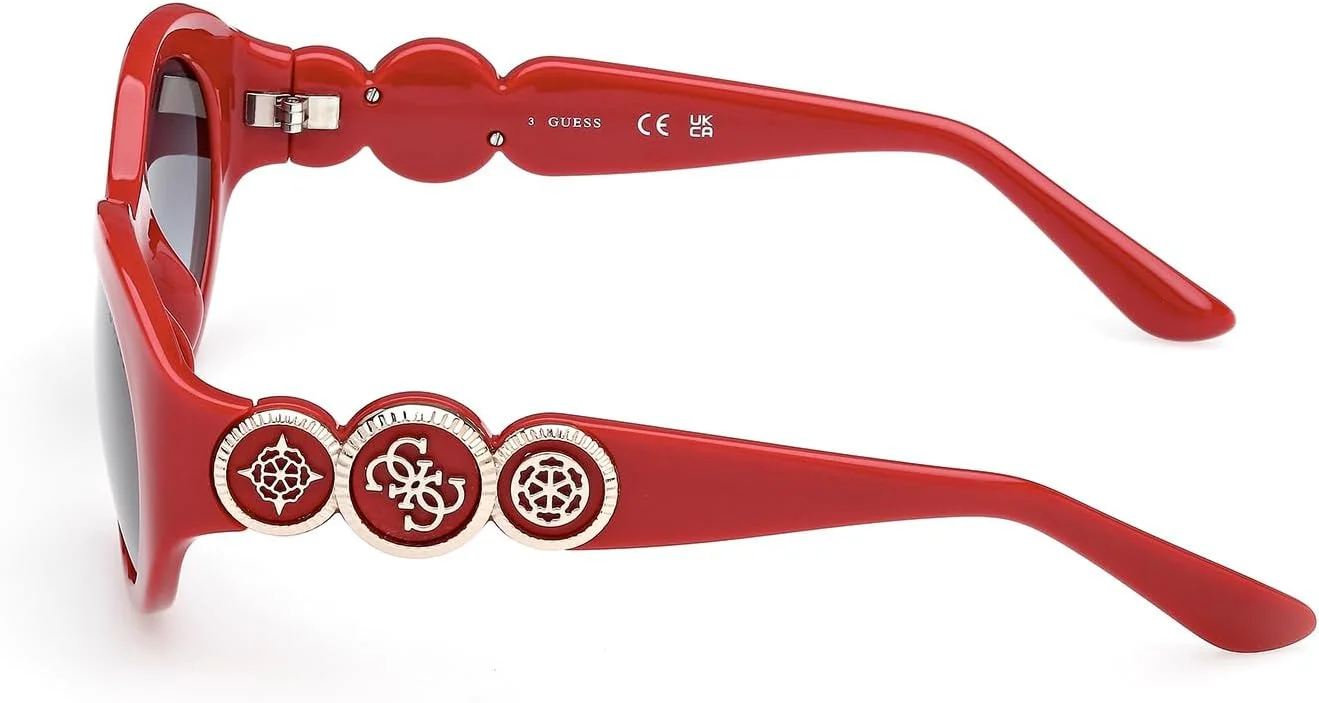 عینک آفتابی زنانه بیضی شکل با فریم کامل GUESS، قرمز، 53 عینک آفتابی زنانه بیضی شکل با فریم کامل GUESS، قرمز، 53