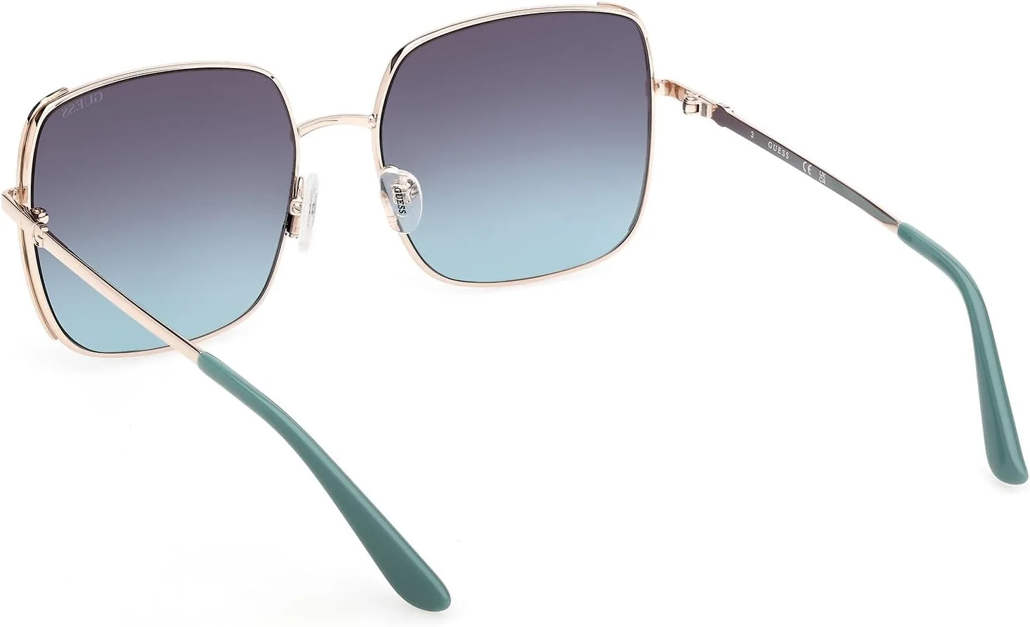 عینک آفتابی زنانه GUESS مدل NORMAL SQUARE با فریم کامل، طلایی، سایز 58