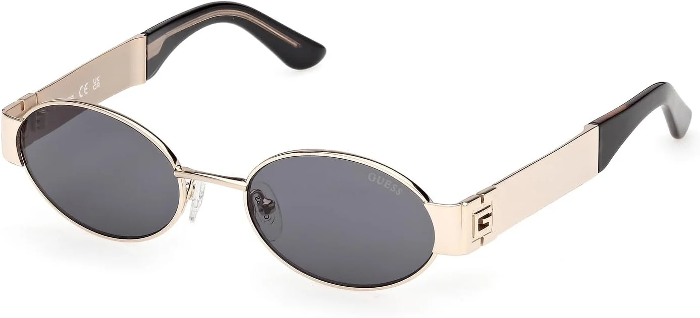 عینک آفتابی زنانه GUESS GU00262 32A طلایی کم رنگ براق 50/18/135