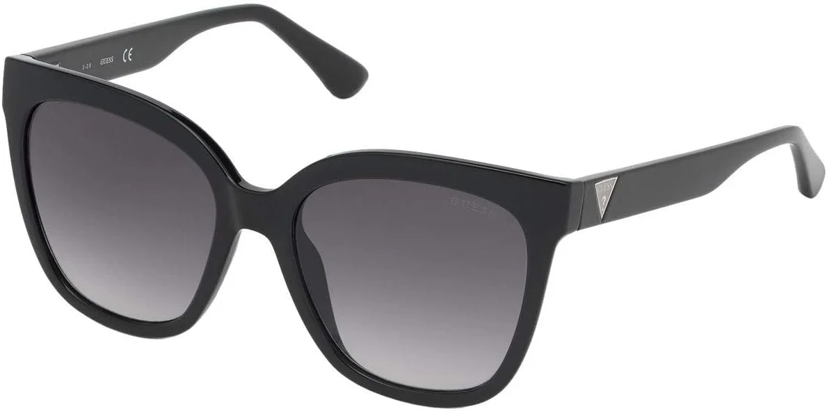 عینک آفتابی زنانه مربعی کلاسیک گس، مشکی براق با لنزهای خاکستری تدریجی GU7612F 01B لنز 55 میلی متر