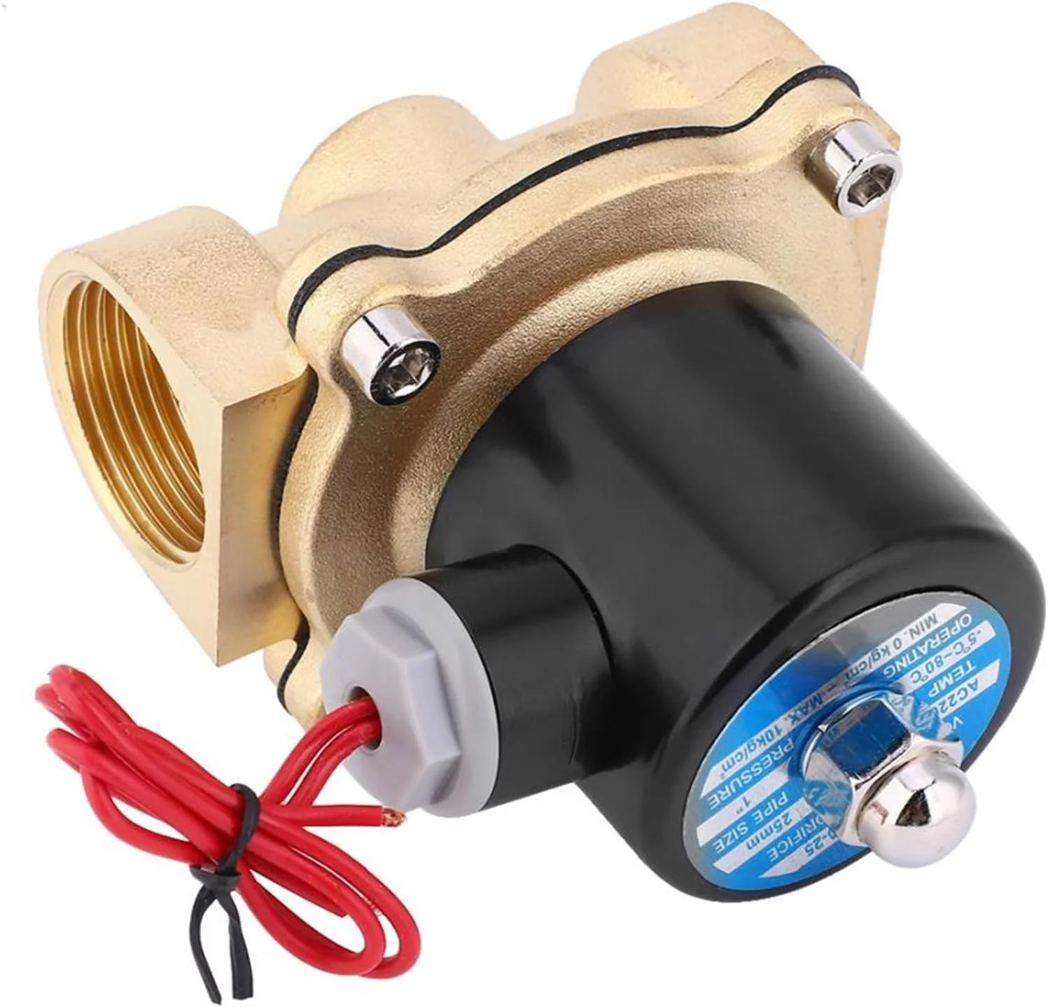 شیر برقی برنجی نرمال بسته برای هوا، آب و روغن، 1 اینچ BSPP 2W250-25 AC220/DC24V/DC12V (سایز: 220 ولت) شیر برقی برنجی نرمال بسته برای هوا، آب و روغن، 1 اینچ BSPP 2W250-25 AC220/DC24V/DC12V (سایز: 220 ولت)