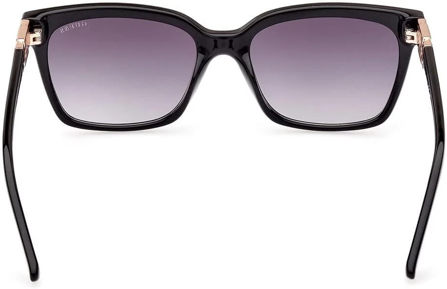 عینک آفتابی زنانه گس GU786901B53 با فریم مستطیلی کامل، عرض عدسی 53 میلی متر، مشکی براق/دودی گرادیان