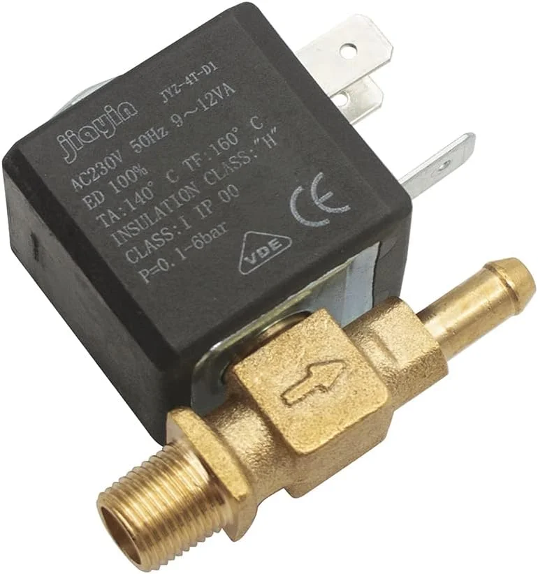 شیر برقی الکترومغناطیسی دیافراگمی 2/2 راهه آب، گاز و بخار Jiayin JYZ-4T AC 230V G1/8 اینچ برای اتوهای برقی/لوازم کوچک و غیره