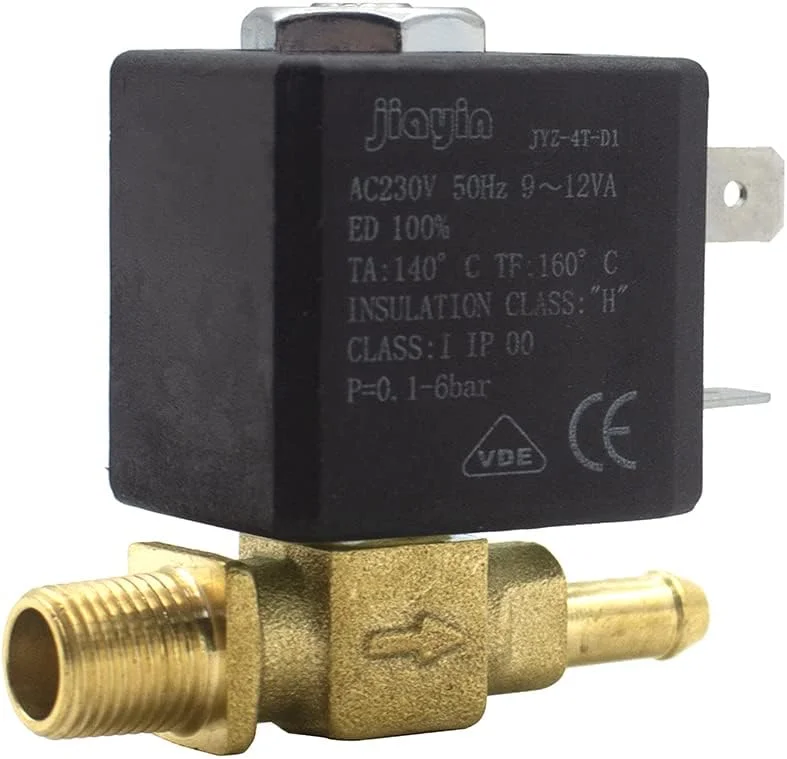 شیر برقی الکترومغناطیسی دیافراگمی 2/2 راهه آب، گاز و بخار Jiayin JYZ-4T AC 230V G1/8 اینچ برای اتوهای برقی/لوازم کوچک و غیره