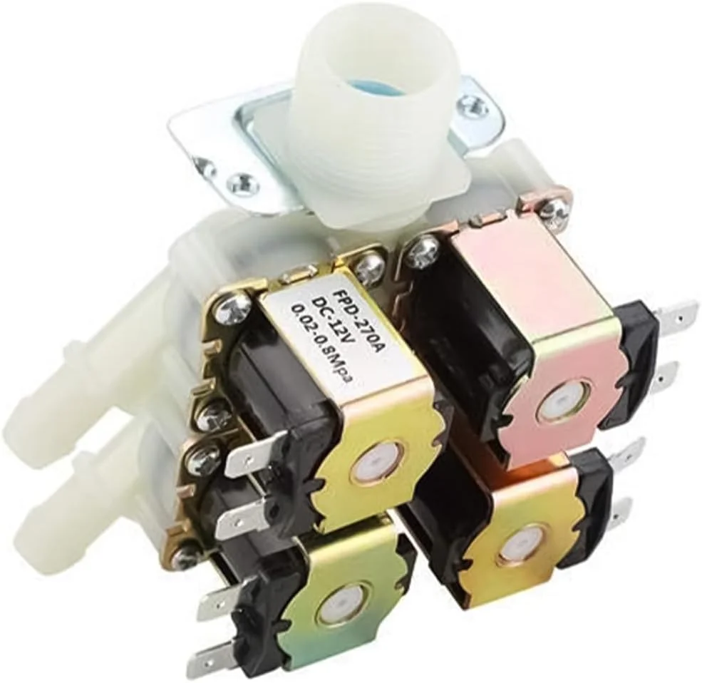 شیر برقی ایرون، 1 ورودی 4 خروجی، DC 12V، شیرهای برقی G3/4 اینچ، شیر الکترومغناطیسی پلاستیکی نرمال بسته برای سیستم های آبیاری و اتوماسیون خانگی