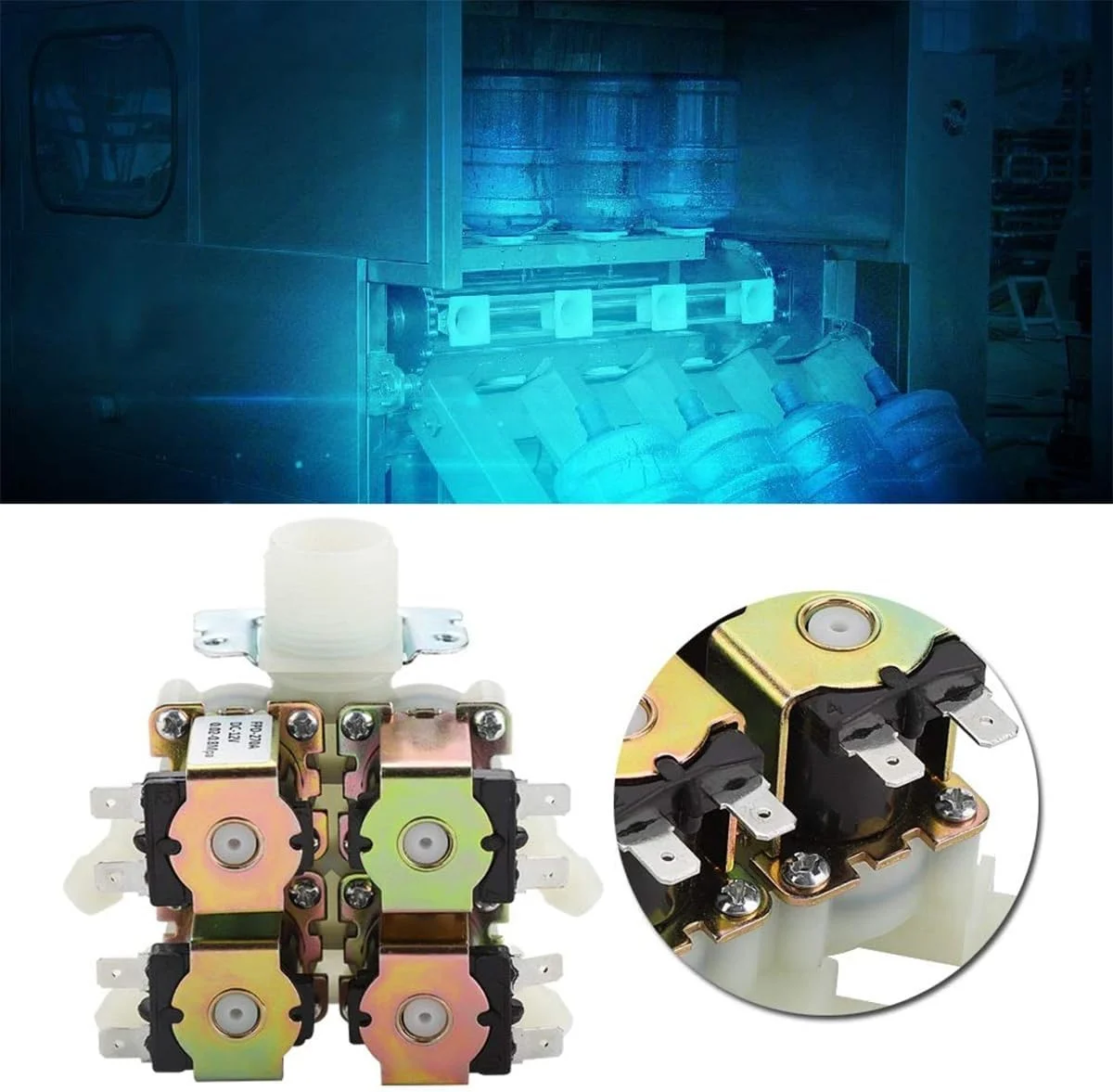 شیر برقی ایرون، 1 ورودی 4 خروجی، DC 12V، شیرهای برقی G3/4 اینچ، شیر الکترومغناطیسی پلاستیکی نرمال بسته برای سیستم های آبیاری و اتوماسیون خانگی