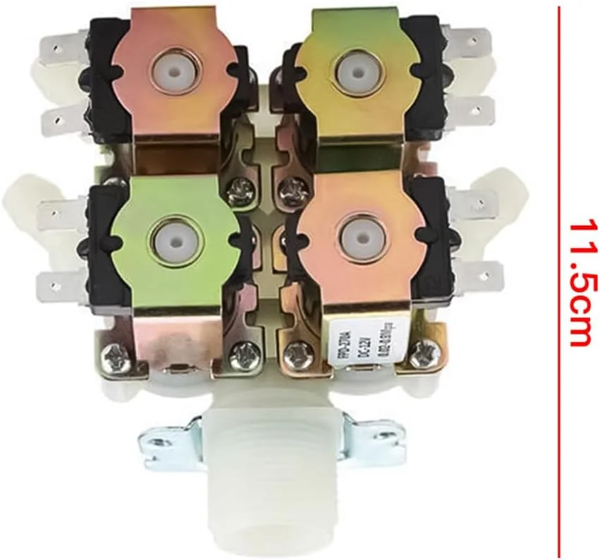 شیر برقی ایرون، 1 ورودی 4 خروجی، DC 12V، شیرهای برقی G3/4 اینچ، شیر الکترومغناطیسی پلاستیکی نرمال بسته برای سیستم های آبیاری و اتوماسیون خانگی