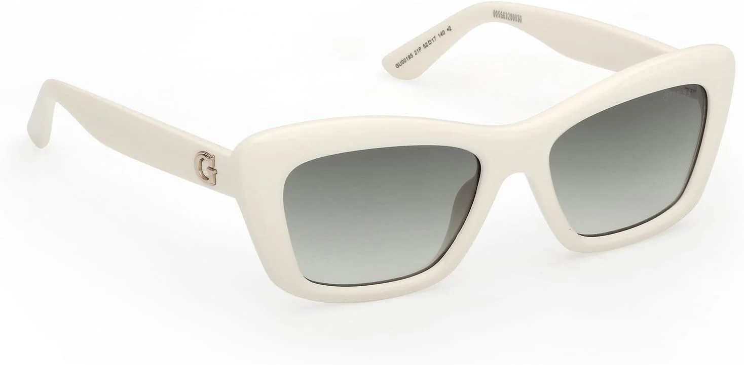 عینک آفتابی زنانه مستطیلی لبه دار کامل GUESS، سفید، 52 عینک آفتابی زنانه مستطیلی لبه دار کامل GUESS، سفید، 52