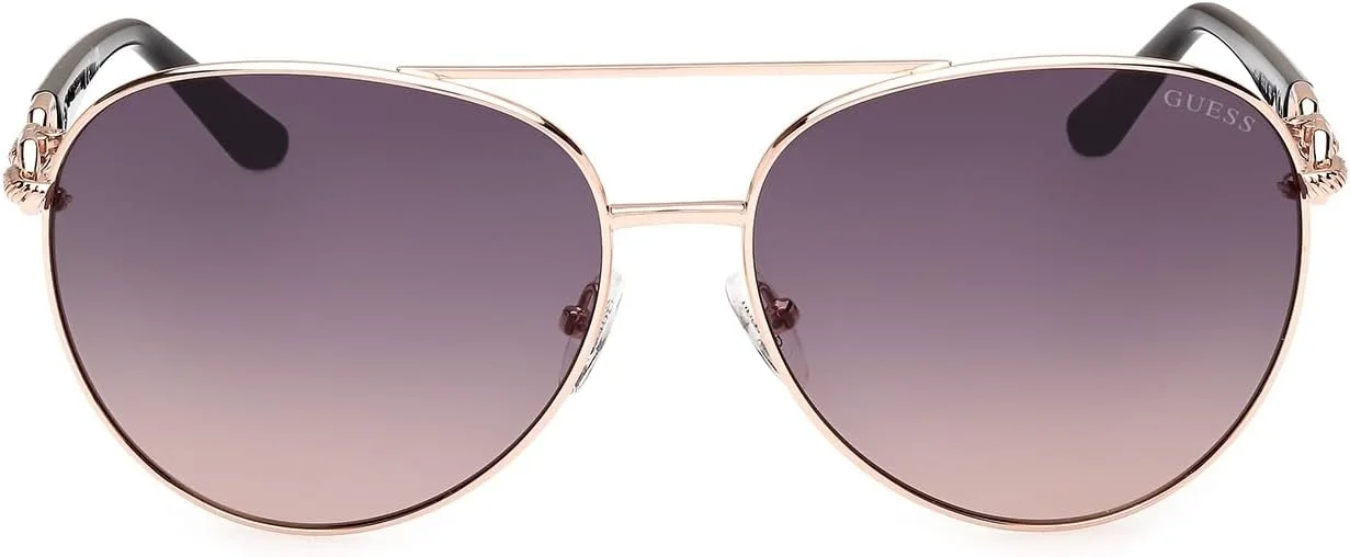 عینک آفتابی زنانه گس مدل GU0015828B61 با فریم طلایی فلزی خلبانی و محافظت UV