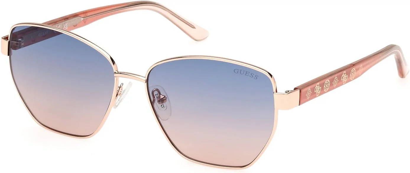 عینک آفتابی زنانه GUESS مدل GU0010228W56، رزگلد براق، 56 میلی‌متر
