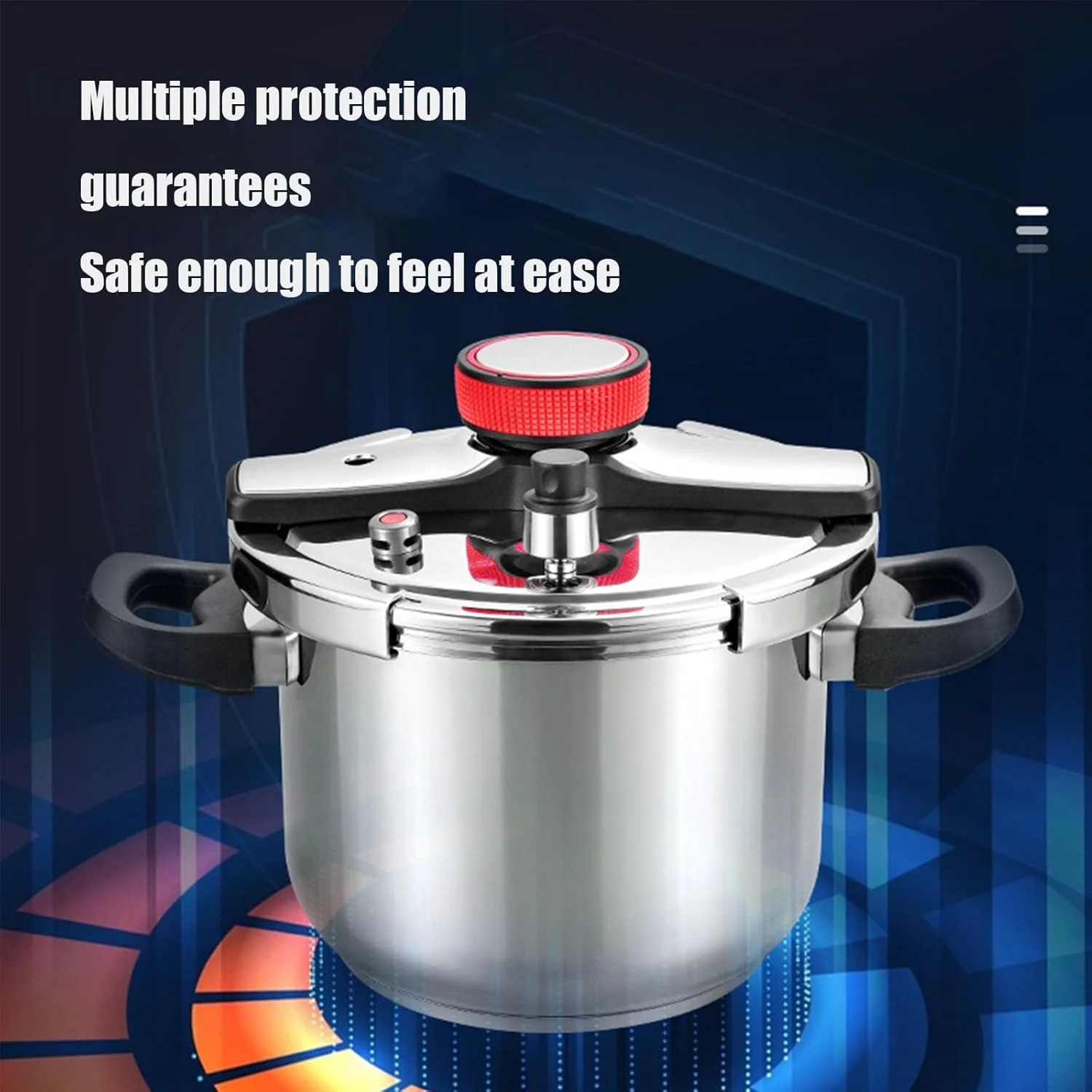 زودپز هوشمند ضد انفجار استیل 304، زودپز آلیاژ آلومینیوم با حرارت دهی یکنواخت مناسب برای اجاق گاز القایی، اجاق گاز، 8 لیتر