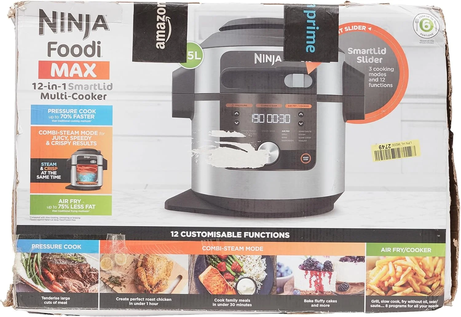سرخ کن چندکاره نینجا Foodi MAX، SmartLid، 12 عملکرد پخت و پز در 1، 7.5 لیتر، چندکاره 12 در 1، پخت تحت فشار، سرخ کردن با هوا، پخت آرام و موارد دیگر، فولاد ضد زنگ، OL650EU سرخ کن چندکاره نینجا Foodi MAX، SmartLid، 12 عملکرد پخت و پز در 1، 7.5 لیتر، چندکاره 12 در 1، پخت تحت فشار، سرخ کردن با هوا، پخت آرام و موارد دیگر، فولاد ضد زنگ، OL650EU