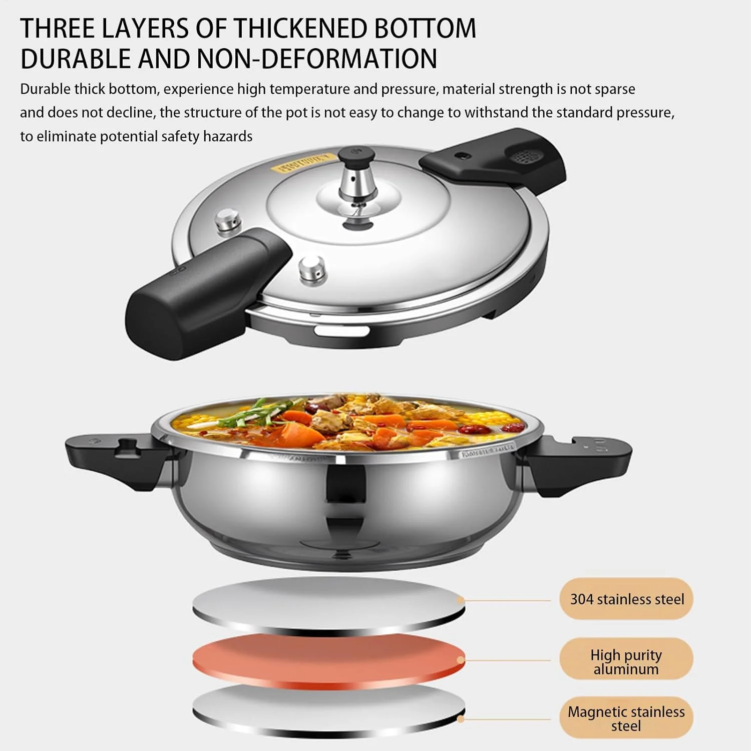 زودپز کوچک | زودپز آشپزخانه 2 لیتری، ظروف پخت و پز خانگی استیل ضد زنگ برای سوپ، سبزیجات، لوبیا و خورشت زودپز کوچک | زودپز آشپزخانه 2 لیتری، ظروف پخت و پز خانگی استیل ضد زنگ برای سوپ، سبزیجات، لوبیا و خورشت