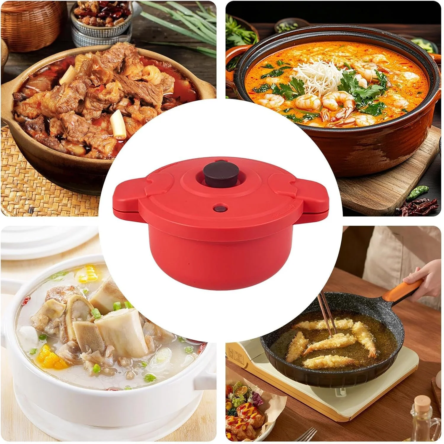 Microwave Pot,Multi-Function Pressure Cooking Pot - Cooking Tool Quick 2.3L Multifunctional Cooker for Dinner Workplace Travel Campus Dorm Kitchen Breakfast Lunch Home Microwave Pot,Multi-Function Pressure Cooking Pot - Cooking Tool Quick 2.3L Multifunctional Cooker for Dinner Workplace Travel Campus Dorm Kitchen Breakfast Lunch Home