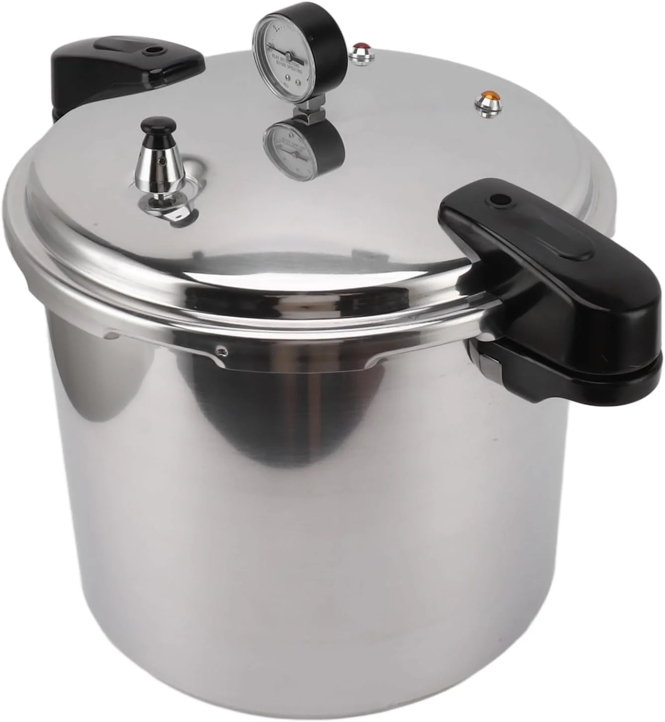 دیگ زودپز و کنسرو ساز Luocute، زودپز بزرگ 32 سانتی متری با گیج، کنسرو ساز آلیاژ آلومینیوم برای اجاق گاز و اجاق های مسطح، نقره ای