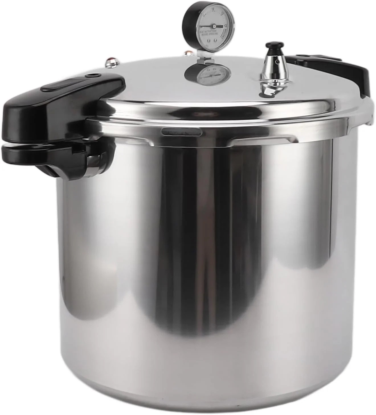 دیگ زودپز و کنسرو ساز Luocute، زودپز بزرگ 32 سانتی متری با گیج، کنسرو ساز آلیاژ آلومینیوم برای اجاق گاز و اجاق های مسطح، نقره ای