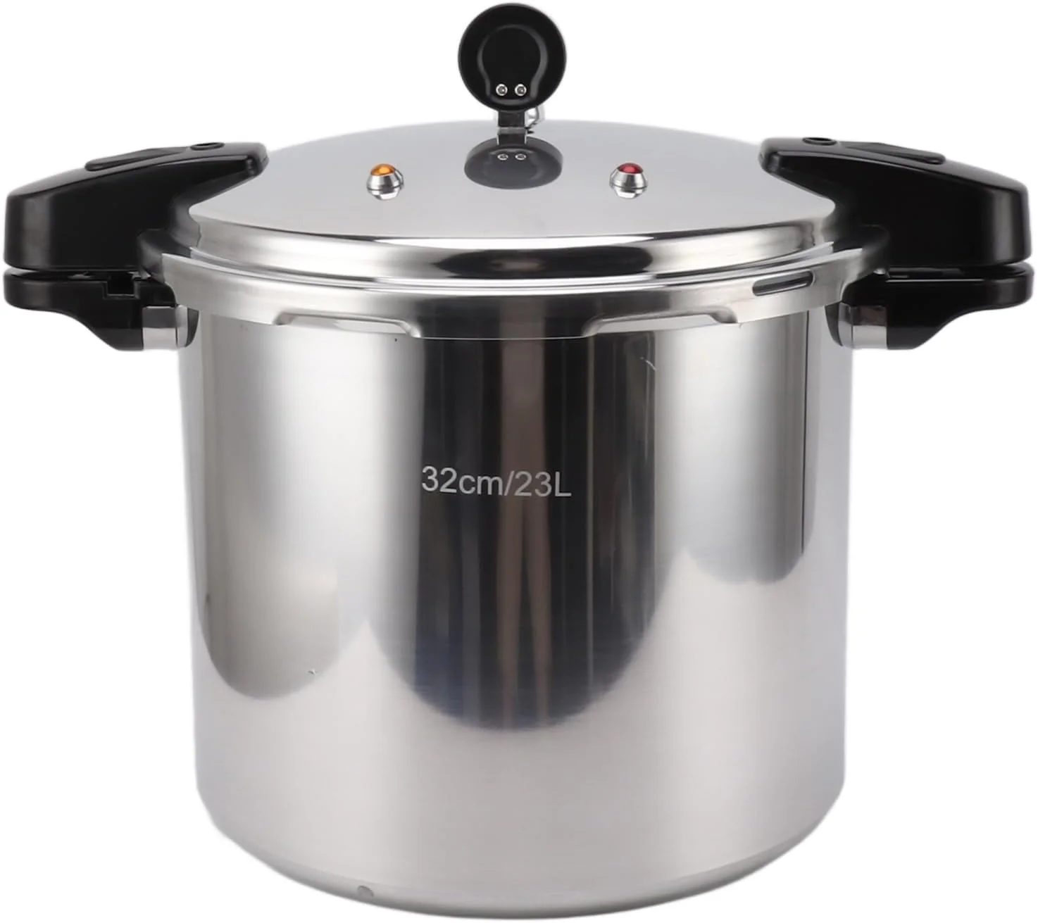 دیگ زودپز و کنسرو ساز Luocute، زودپز بزرگ 32 سانتی متری با گیج، کنسرو ساز آلیاژ آلومینیوم برای اجاق گاز و اجاق های مسطح، نقره ای