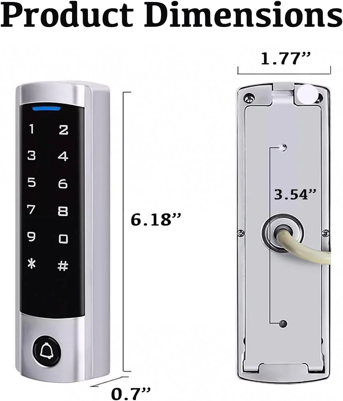 Touch Access Control Keypad, Waterproof Door Opener Keypad with Wiegand 26-bit Interface, Support 2000 Users & RFID Card, 125 khz Entry Security Access Control System for Home, Garage, Office Touch Access Control Keypad, Waterproof Door Opener Keypad with Wiegand 26-bit Interface, Support 2000 Users & RFID Card, 125 khz Entry Security Access Control System for Home, Garage, Office