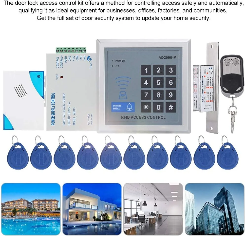 سیستم کنترل دسترسی درب، کارت کنترل دسترسی، رمز عبور، کیت سیستم امنیتی درب، قفل مغناطیسی تک درب، کیت سیستم امنیتی الکتریکی RFID IP/TCP با دکمه خروج سیستم کنترل دسترسی درب، کارت کنترل دسترسی، رمز عبور، کیت سیستم امنیتی درب، قفل مغناطیسی تک درب، کیت سیستم امنیتی الکتریکی RFID IP/TCP با دکمه خروج