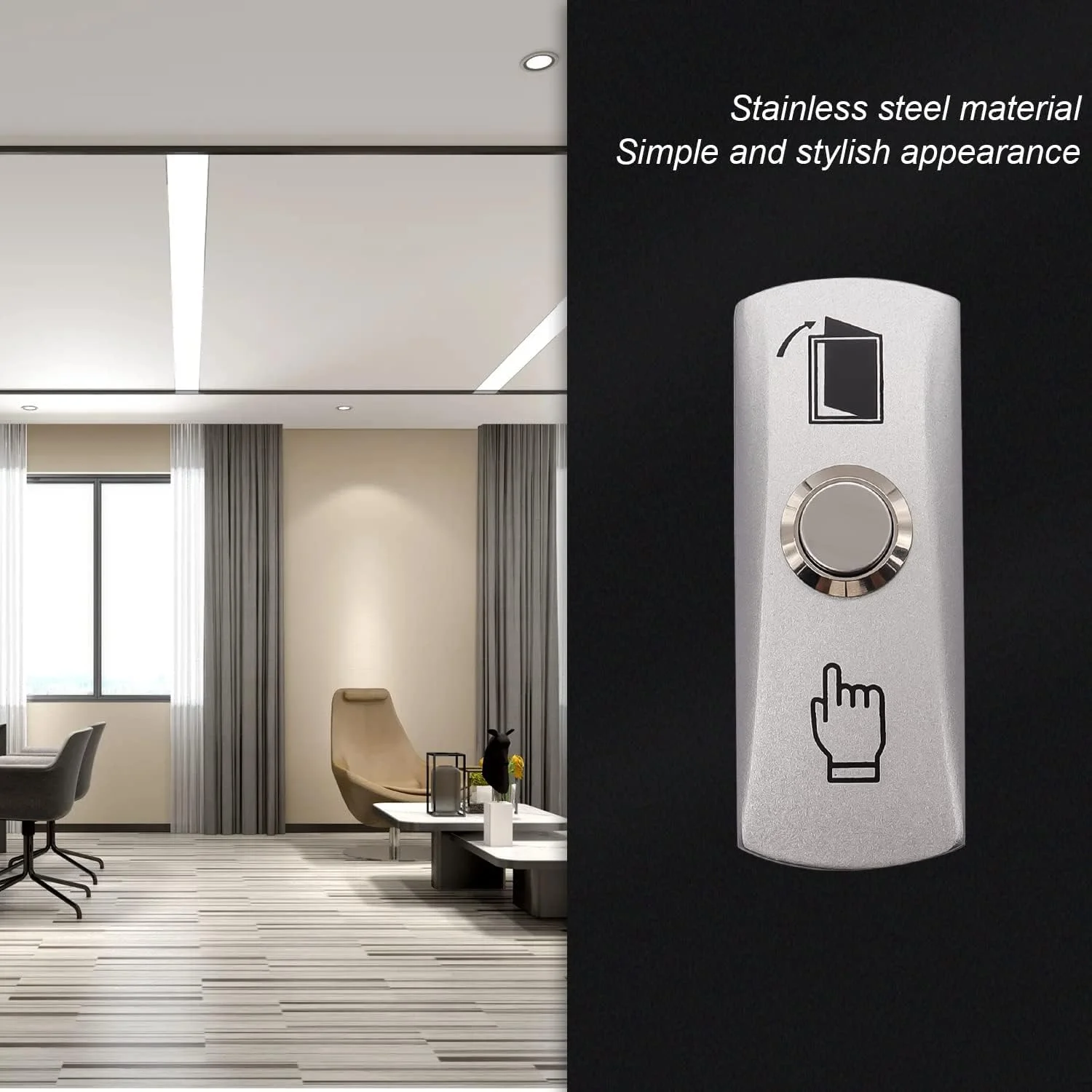 سیستم کنترل دسترسی درب، دکمه فشاری لحظه ای پنل آلیاژ روی دکمه خروج ضد آب برای درب قفل سیستم امنیتی ورودی دروازه ها و بازکننده های گاراژ DC12V 3A G020-CF سیستم کنترل دسترسی درب، دکمه فشاری لحظه ای پنل آلیاژ روی دکمه خروج ضد آب برای درب قفل سیستم امنیتی ورودی دروازه ها و بازکننده های گاراژ DC12V 3A G020-CF