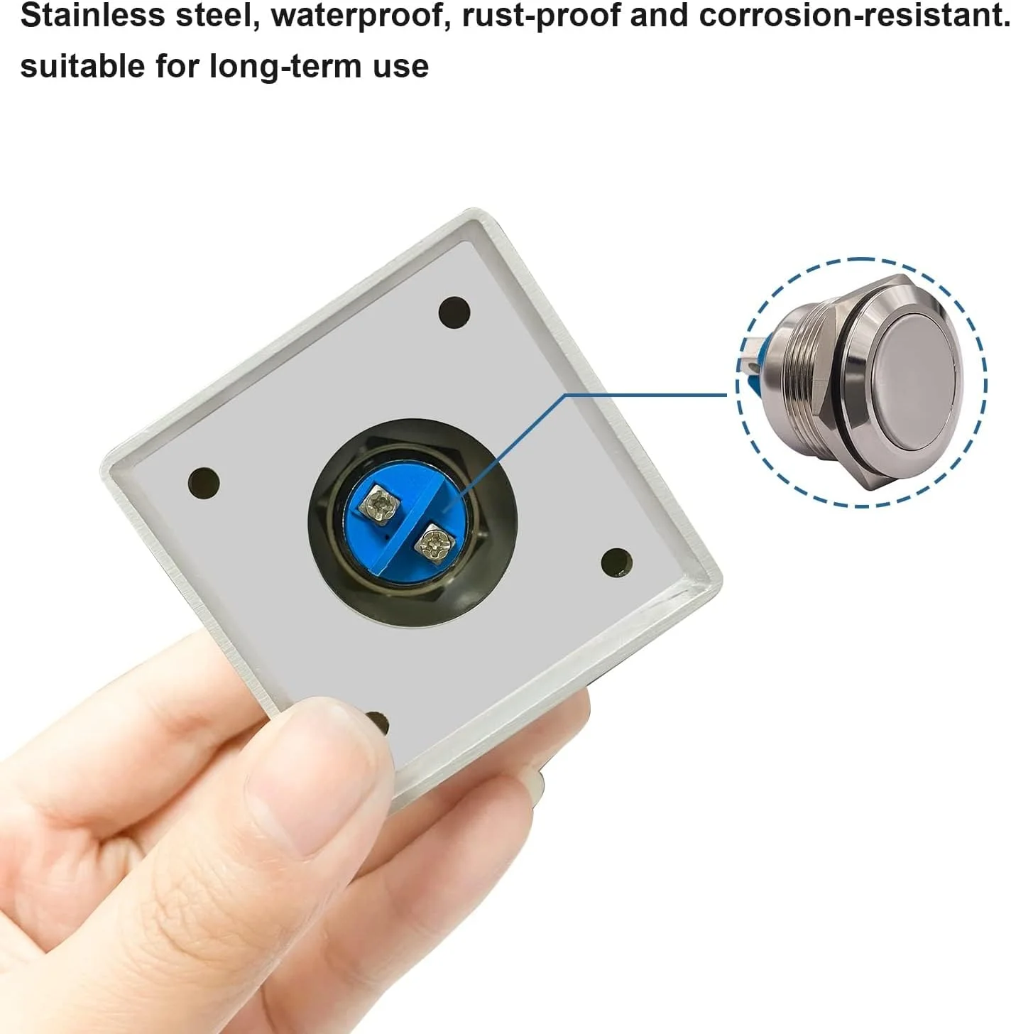 سیستم کنترل دسترسی درب Azonee، دکمه فشاری لحظه ای پنل آلیاژ روی دکمه خروج ضد آب برای درب قفل سیستم امنیتی ورودی دروازه ها و بازکننده های گاراژ DC12V 3A G020-ZF سیستم کنترل دسترسی درب Azonee، دکمه فشاری لحظه ای پنل آلیاژ روی دکمه خروج ضد آب برای درب قفل سیستم امنیتی ورودی دروازه ها و بازکننده های گاراژ DC12V 3A G020-ZF