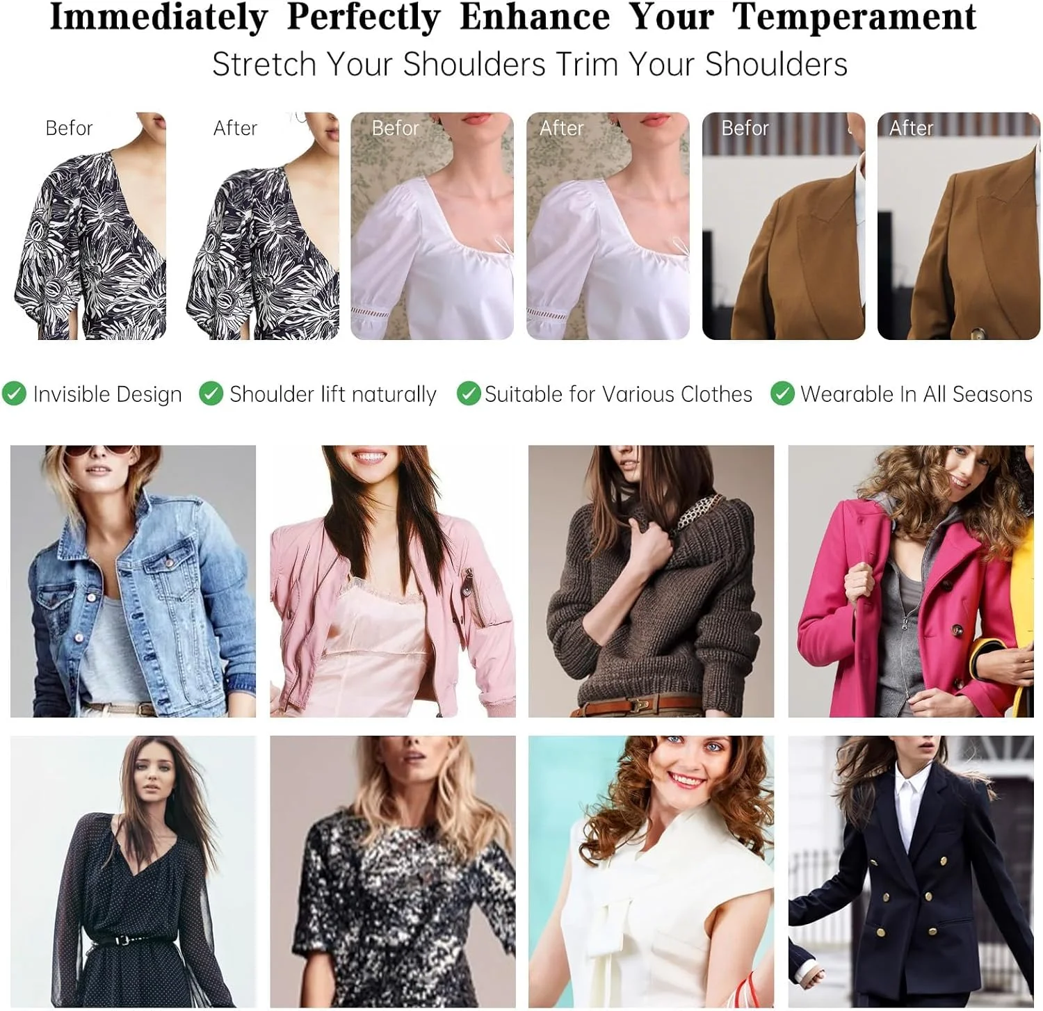 Excefore 2 Pairs Set-in Shoulder Pads, Thickness 1.5cm Sewing Sponge Shoulder Pad, Thin Shoulder Enhancer for Round Shoulders, Men Women Blazer Suit T-Shirt Accessories, Black and White Excefore 2 Pairs Set-in Shoulder Pads, Thickness 1.5cm Sewing Sponge Shoulder Pad, Thin Shoulder Enhancer for Round Shoulders, Men Women Blazer Suit T-Shirt Accessories, Black and White
