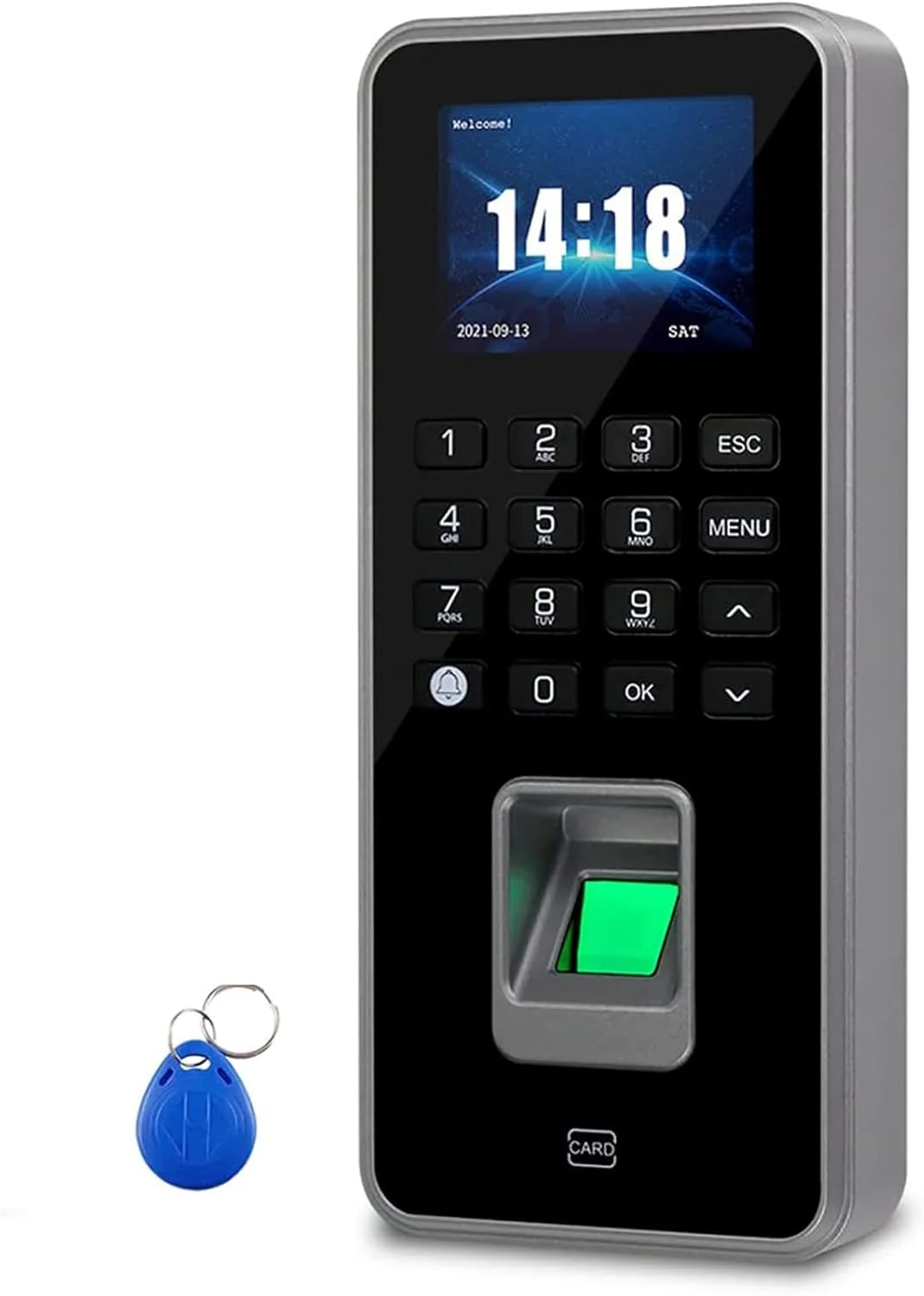 سیستم کنترل دسترسی بیومتریک BZZBZZ، کنترل دسترسی اثر انگشت، دستگاه حضور و غیاب ساعت الکترونیکی، انتقال داده USB، به همراه 10 عدد جاسوئیچی سیستم کنترل دسترسی بیومتریک BZZBZZ، کنترل دسترسی اثر انگشت، دستگاه حضور و غیاب ساعت الکترونیکی، انتقال داده USB، به همراه 10 عدد جاسوئیچی