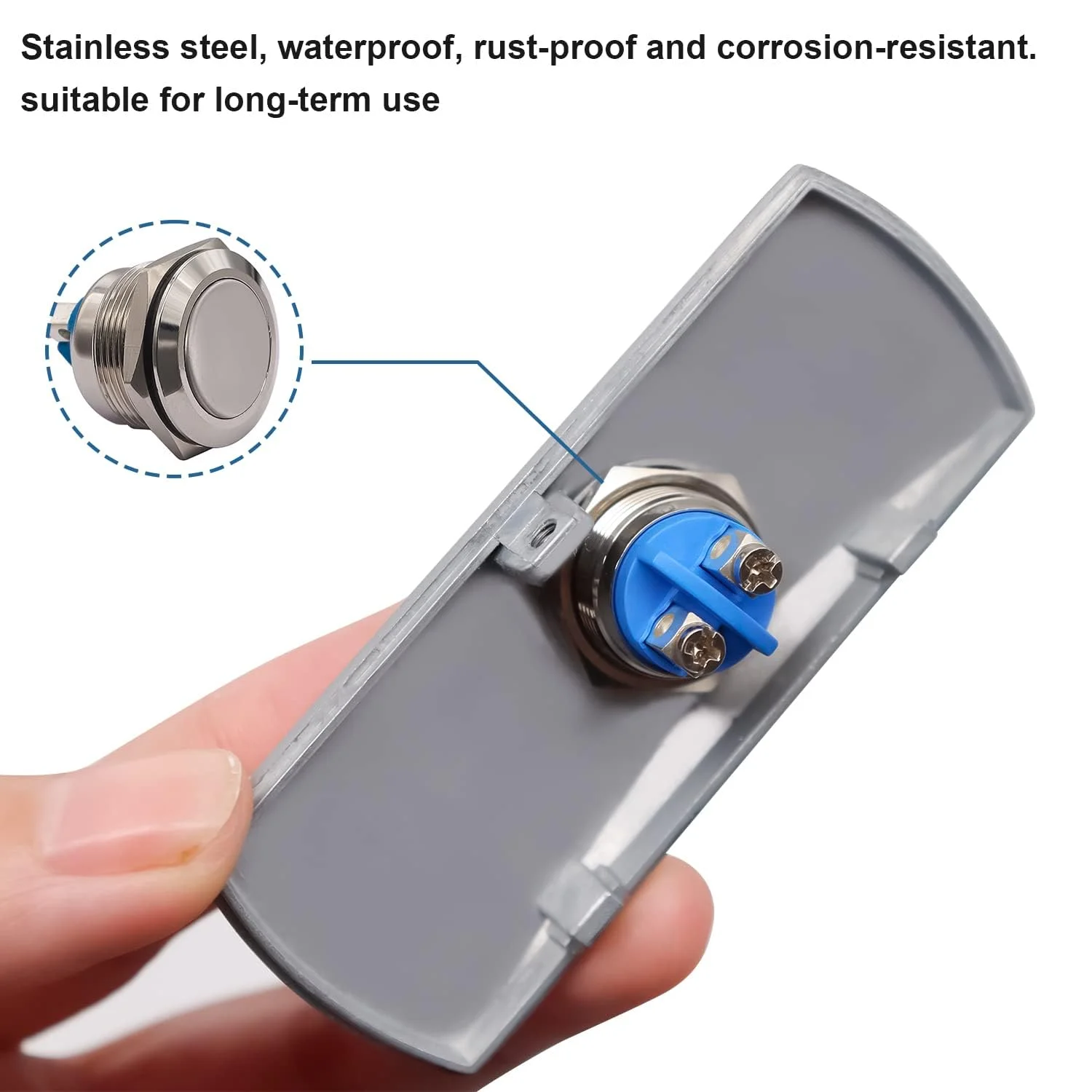 سیستم کنترل دسترسی درب Azonee، دکمه فشاری لحظه ای پنل آلیاژ روی دکمه خروج ضد آب برای درب قفل ورودی سیستم امنیتی دروازه ها و بازکننده های گاراژ DC12V 3A G020-CF سیستم کنترل دسترسی درب Azonee، دکمه فشاری لحظه ای پنل آلیاژ روی دکمه خروج ضد آب برای درب قفل ورودی سیستم امنیتی دروازه ها و بازکننده های گاراژ DC12V 3A G020-CF