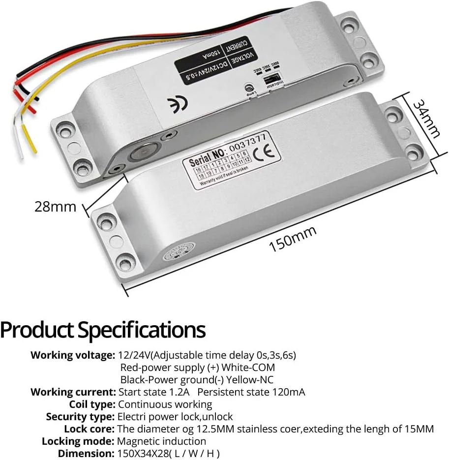 سیستم کنترل دسترسی درب NN99 شامل صفحه کلید RFID ضد آب IP65 + قفل زبانه برقی + منبع تغذیه + 10 عدد جاسوئیچی سیستم کنترل دسترسی درب NN99 شامل صفحه کلید RFID ضد آب IP65 + قفل زبانه برقی + منبع تغذیه + 10 عدد جاسوئیچی