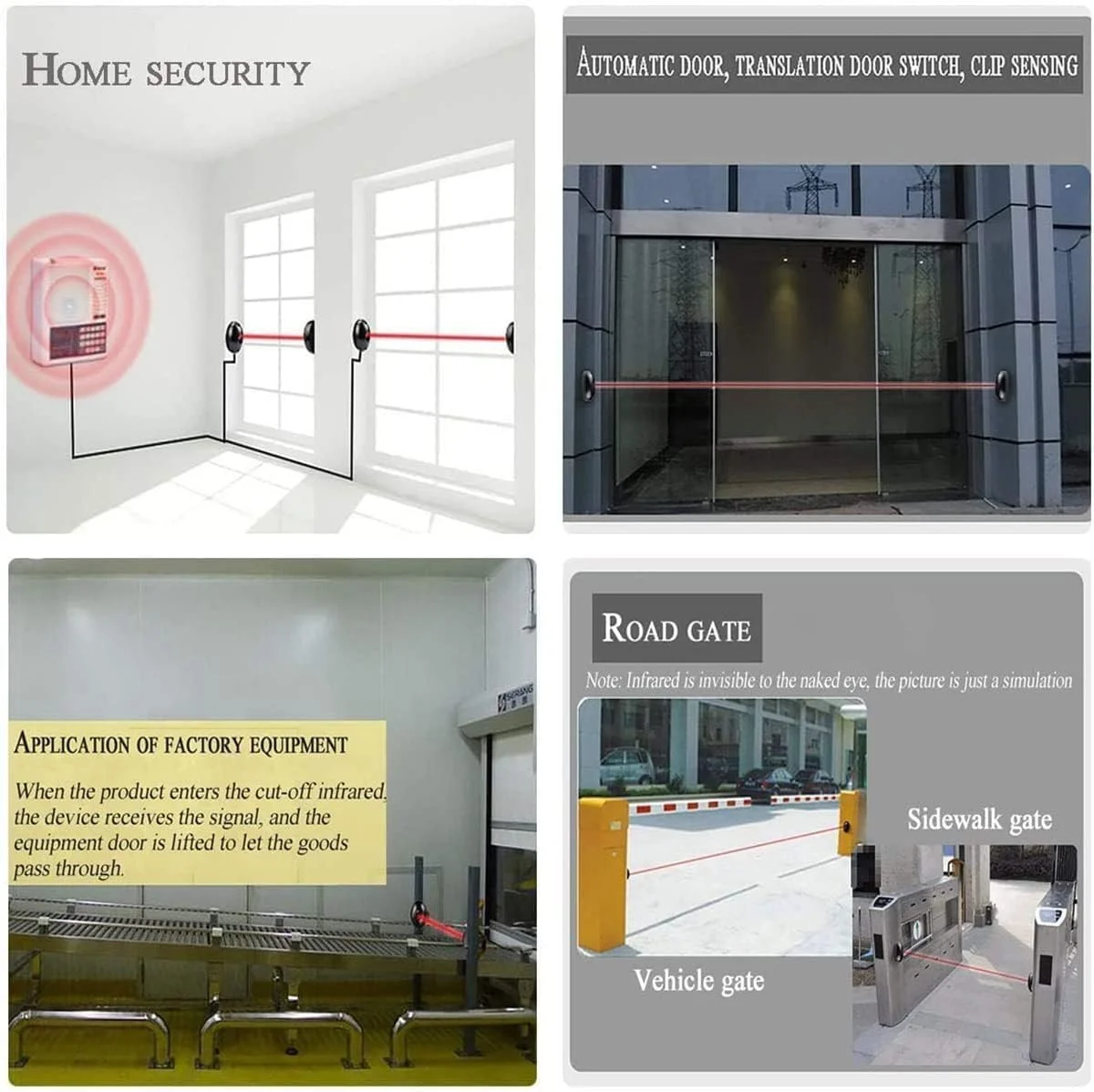 ست سنسور پرتو مادون قرمز فضای باز ChicAbode، آشکارساز فوتوسل با فرستنده و گیرنده، ضد آب و مقاوم در برابر نور، محدوده تشخیص 20 متری برای بازکننده دروازه، کنترل دسترسی ست سنسور پرتو مادون قرمز فضای باز ChicAbode، آشکارساز فوتوسل با فرستنده و گیرنده، ضد آب و مقاوم در برابر نور، محدوده تشخیص 20 متری برای بازکننده دروازه، کنترل دسترسی